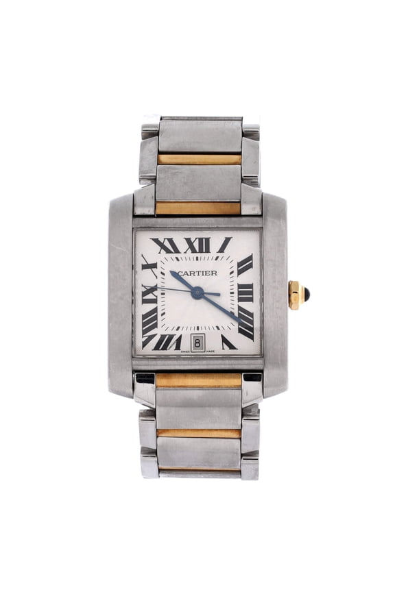 Pre-Owned Tank Francaise Automatic Watch Stainless Steel and Yellow Gold 28 By Rebag