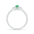 thumbnail image 2 of ANGARA Natural Pear Emerald Solitaire Ring with Trio Diamond Accents in 14K White Gold for Women (Size-6x4mm) | May Birthstone, Birthday, Anniversary, Jewelry Gift for Women | Natural Emerald Ring, 2 of 11
