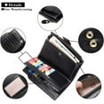 thumbnail image 5 of Leather Women's Wallets,Multi-Function Slim Bifold Zipper Clutch Purse,Large Capacity Card Holder with RFID/Black, 5 of 6
