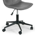 thumbnail image 3 of Amery Gray Faux Leather Adjustable Height Swivel Office Chair with Wheel Base, 3 of 6