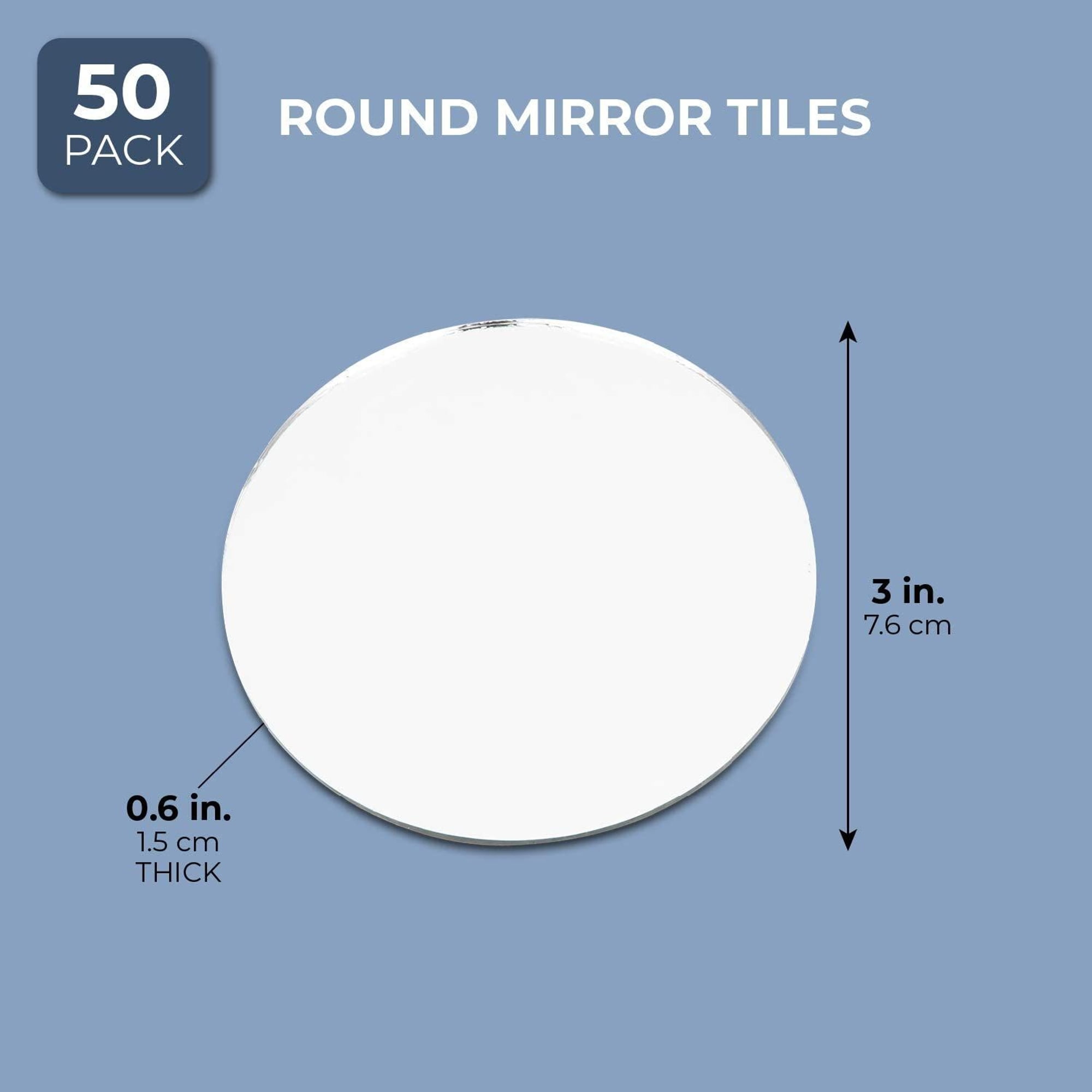 60 Pack Small Round Mirrors for Crafts, 2-Inch Glass Tile Circles