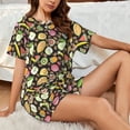 thumbnail image 4 of Fotbe Fruits Conjunto de Pijama Estampado para Mujer, 2 Piezas, Ropa de Dormir con Camiseta de Manga Corta y Shorts Suaves-Medium, 4 of 6