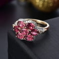 thumbnail image 2 of LUXORO AAA Rubellite White Diamond Oval 10K Yellow Gold Ring for Women Jewelry Birthday Christmas Gifts Size 6 Ct 2.98, 2 of 6