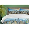 thumbnail image 4 of Ambesonne Urban Duvet Cover Sets, Aerial View New York City, 2-Queen, Grey Blue Peach, 4 of 7