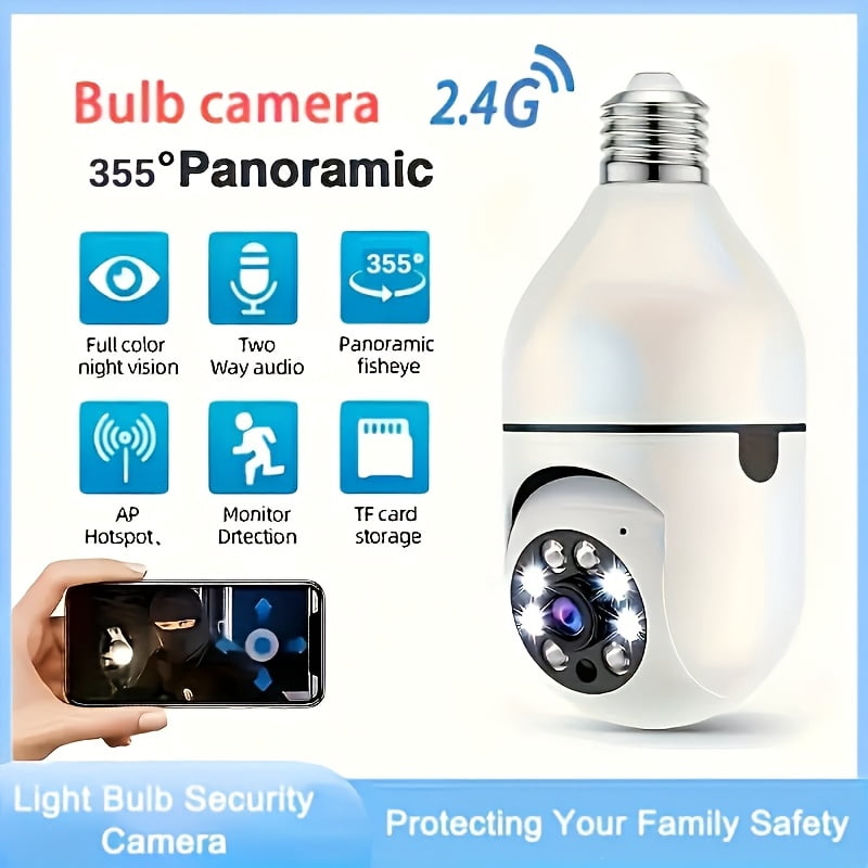 6 HD 1080P Security Cameras: 360° Pan Tilt, 2-Way Audio, Night Vision, TF Card & Cloud Storage, 2.4G WiFi Wired Home Surveillance Camera