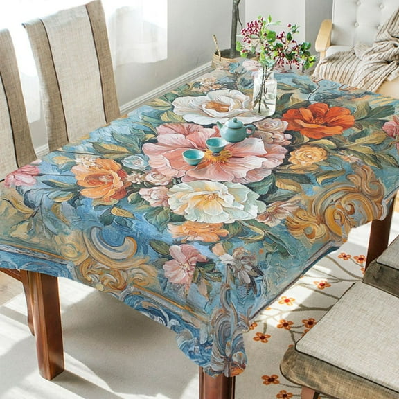BZSMCE Square Tablecloth Bohemia Seamlee Painting Pattern Tableclothes