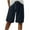 Navy, variant on Ohufall Cotton Linen Shorts for Women Fashion Solid Color Casual Elastic High Waist Short Pants Plus Size Summer Loose Fit Comfort Beach Shorts with Pockets