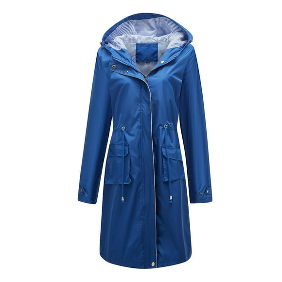TJAZFJPA Trench Coat with Hood Women Light Rain Jacket Active Outdoor Trench Raincoat with Hood Lightweight Plus Size for Girls Cropped Trench Coat for Women 2024 the Drop Trench Coat with Hood Women