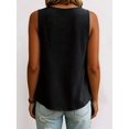 thumbnail image 6 of Women V Neck Ruffle Hem Tank Top Sleeveless Flowy Peplum Blouse Casual Black XXXL, 6 of 7