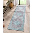 thumbnail image 6 of Well Woven Areva Machine Washable Teal Blue Vintage Oriental Medallion Flat Pile Runner Rug 2x7 (2'1" x 7'3" Runner), 6 of 8
