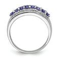 thumbnail image 3 of White Sterling Silver Ring Band Gemstone Tanzanite Round Blue Diamond, 3 of 4