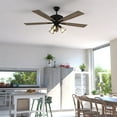 thumbnail image 3 of Vaxcel Clybourn Farmhouse Industrial 52 inch Bronze Ceiling Fan with Wire Cage LED Light Kit, 3 of 10