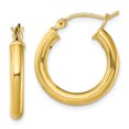 thumbnail image 1 of 925 Sterling Silver Gold 3x20mm Hoop Earrings Round, 1 of 8