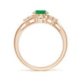 thumbnail image 2 of ANGARA Natural Oval 1.1 ct Emerald Bypass Ring with Trio Diamond Accents in 14K Rose Gold for Women (Size-8x6mm) | May Birthstone, Birthday, Anniversary, Jewelry Gift for Women | Natural Emerald Ring, 2 of 9