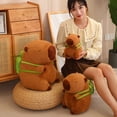thumbnail image 5 of Capybara-juguete de peluche de simulación de Capibara con mochila de tortuga, muñeco esponjoso de animales de peluche, colgante de burbuja, regalo divertido para niños y niños, 5 of 5