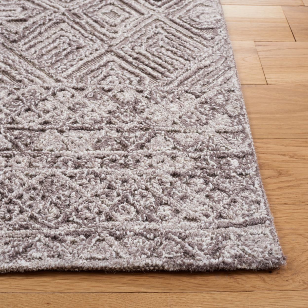 SAFAVIEH Textural Adrasteia Geometric Area Rug, Brown, 6' x 6' Square