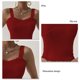 thumbnail image 5 of Camiseta sin mangas de verano para mujer, camiseta sin mangas con tirantes de punto acanalado, camiseta sin mangas elástica ajustada para mujer, 5 of 6