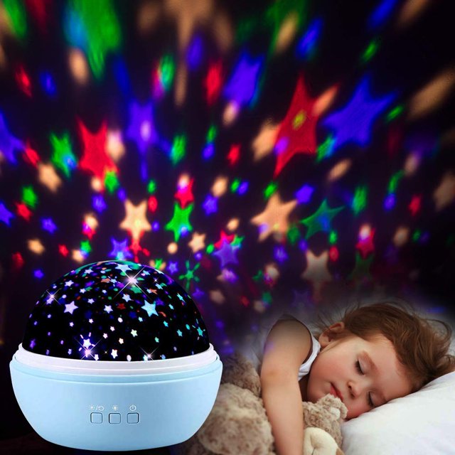 Starry Sky Projector, Led Projector Lamp 360 ° Rotating Baby Night Light With 8 Color Lighting And Usb Cable Star Projector For Children'S Rooms, Parties, Festival Decor, Christmas - Blue