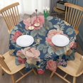 thumbnail image 3 of Pioneer Flower Floral Print Pattern Round Tablecloth 60"x60",Wrinkle Wipeable Table Cloth for Kitchen Dining Room Picnic Patio Party, 3 of 6