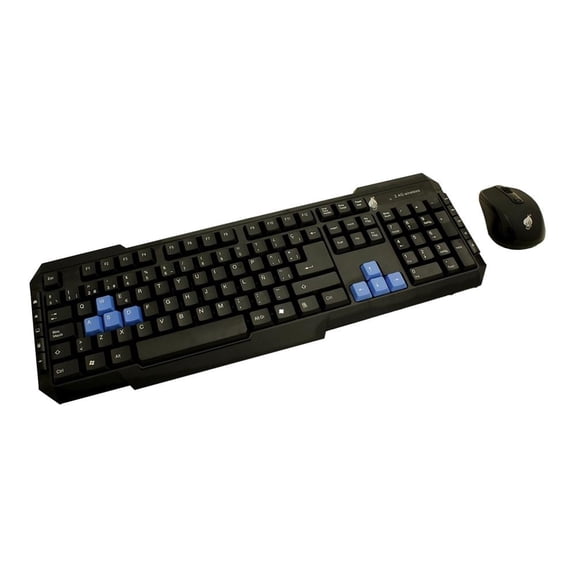 Teclado y Mouse Green Leaf Inalámbrico Negro