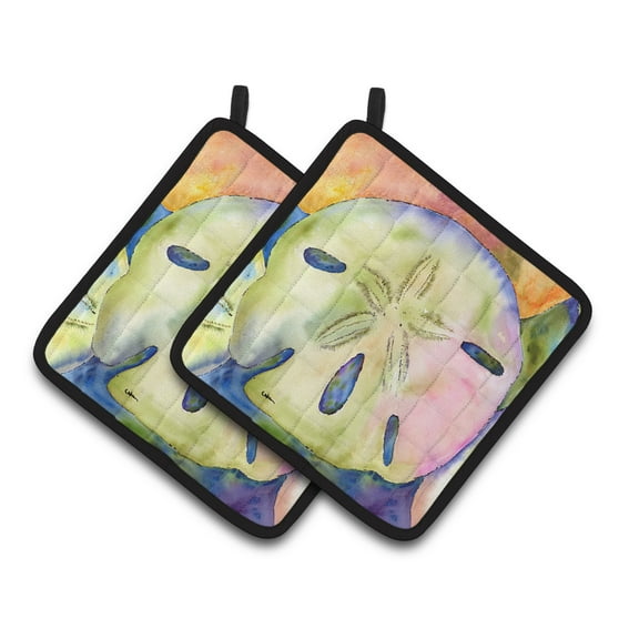 Carolines Treasures 8545PTHD Sand Dollar Pair of Pot Holders , 7.5HX7.5W, multicolor