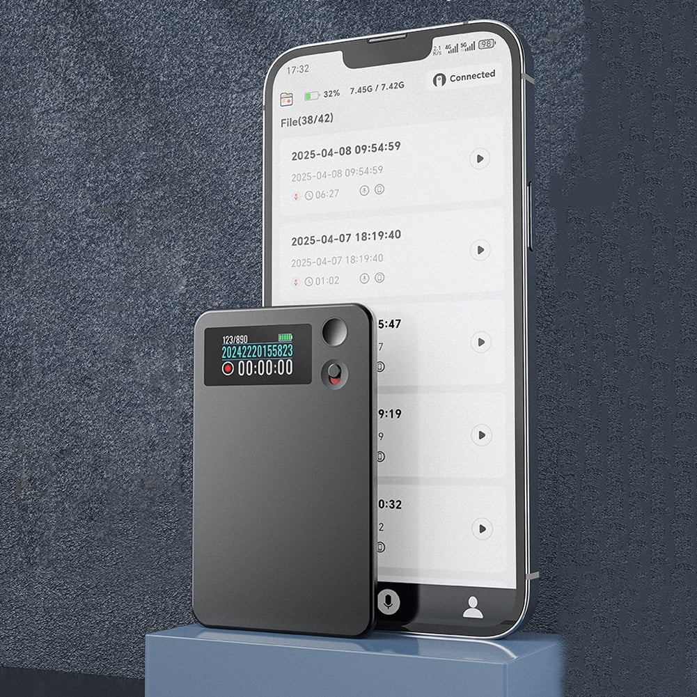 HUISZJ AI Voice Recorder, AI Voice Recorder AI Record Translation Device, 188 Language Transcribe & Summarize Recorder for Business Travel(128GB)