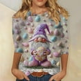 thumbnail image 2 of BiZtdJrK 3/4 Length Sleeve Womens Tops Easter Day Cute Graphic Tees Shirts Casual Loose Crewneck Tshirt 2025 Fashion 3D Print Pullover Blouse Multicolor S Lightning Sale, 2 of 6