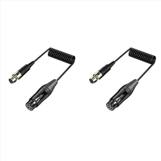 2X Cable de Audio para Amplificador, Mezclador de Audio, Minimicrófono y Cámara, Conector XLR de 3 Pines Hembra A Mini XLR de Hembra