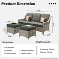 thumbnail image 3 of Ovios 3 Pieces Outdoor Furniture Rattan Patio Conversation Set with Ottoman for Backyard, 3 of 3