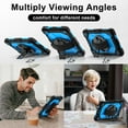 thumbnail image 4 of for Samsung Galaxy Tab A9 8.7" 2023 Case, Military Grade Heavy Duty Silicone Protection Cover with Pencil Holder + 360 Rotating Stand + Wrist Handle Rugged Cover, Black+blue, 4 of 7