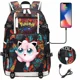 thumbnail image 5 of Nuevo Jigglypuff Psyduck, mochilas escolares USB para adolescentes, mochila de viaje para ordenador portátil para hombres y mujeres, mochilas escolares para niñas y niños, mochilas para libros, 5 of 5