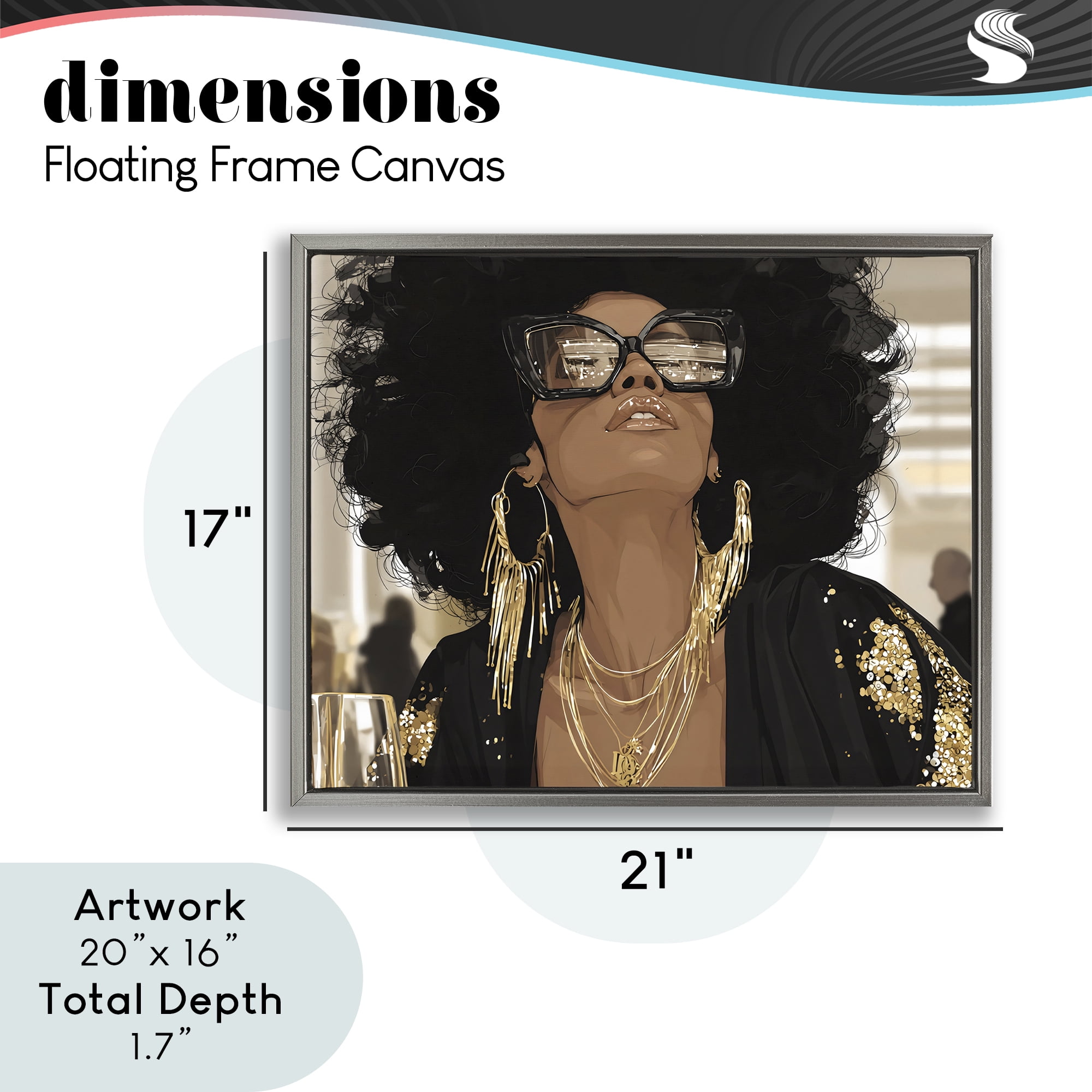 Stupell Industries Full Of Confidence Beautiful Woman Gray Framed Floater Canvas Wall Art, design by Franklyn Gregory