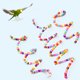 thumbnail image 1 of Jaula para pájaros con cuentas de colores, juguete para descansar y jugar, columpio de madera para escalar loros, puente para morder, juguete para loros pequeños y medianos., 1 of 8