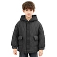 thumbnail image 2 of Agkizg Boys Hooded Puffer Coat for Fall Winter Solid Color Thickened Warm Outerwear Lightweight Zip Up Casual Jacket for School, 2 of 5