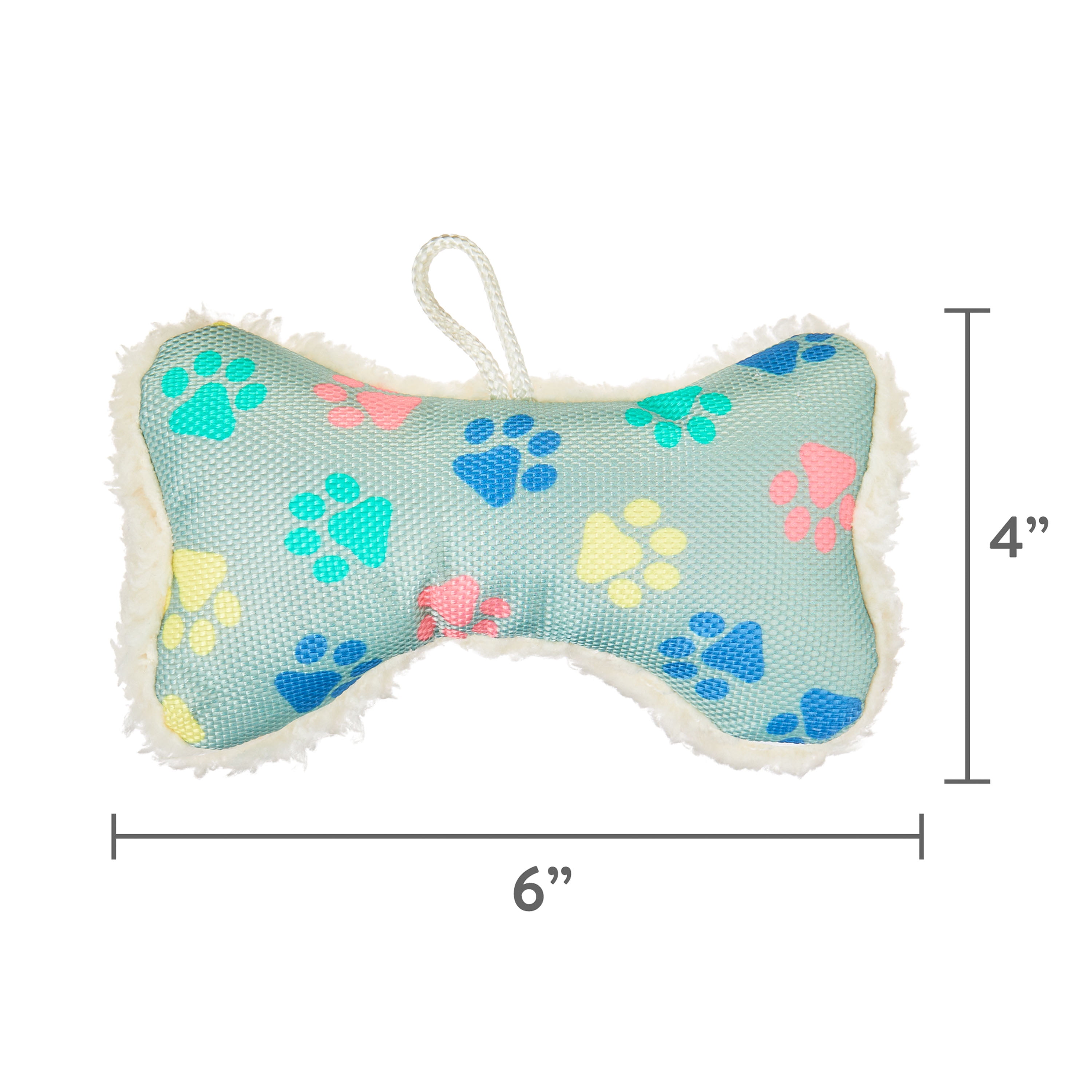 (8 pack) Vibrant Life Cozy Buddy Squeaky Bone Dog Toy, Color May Vary, Chew Level 1