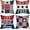 Free, variant on 4th of July Flamingo Patriotic Decorative Throw Pillow Covers 18 x 18 Set of 4, Land of The Free Home of The Brave America Porch Outdoor Decor, Pink Stripes American USA Stars Couch Cushion Case