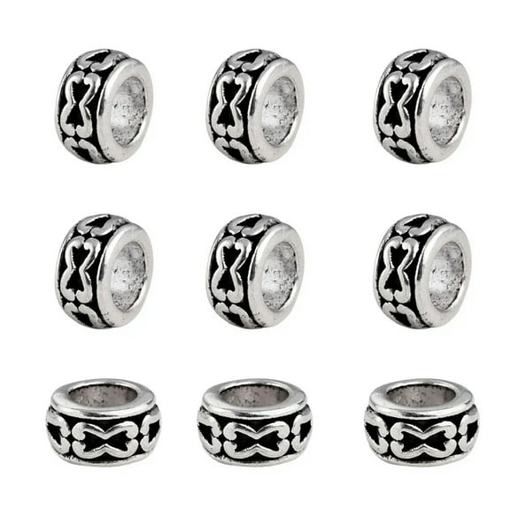 U8MO 100xTibetan Silver Rondelle European Large Hole Beads Metal Beads Spacer 7x3.5mm
