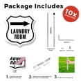 thumbnail image 3 of Laundry Room Right (10 Pack) 12 inch X 12 inch Shield Shaped Commercial Grade Plastic Signs with Aluminum Mounting Stakes Weather Resistant Made in the USA, 3 of 8