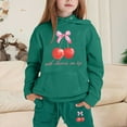 thumbnail image 2 of Byoo Little Girls Tracksuit Child Cherry Print Pullover Hoodie Sweatpants Sweatsuit Outfits, 2 of 4