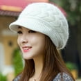 thumbnail image 2 of Ausyst Hats Clearance! And Winter Beley D-uck Thickened Warm Knit With Hood, 2 of 4