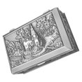 thumbnail image 2 of Metal Jewelry Box Castle Relief Pattern Jewelry Case Alloy Jewelry Case Keepsake Container, 2 of 7