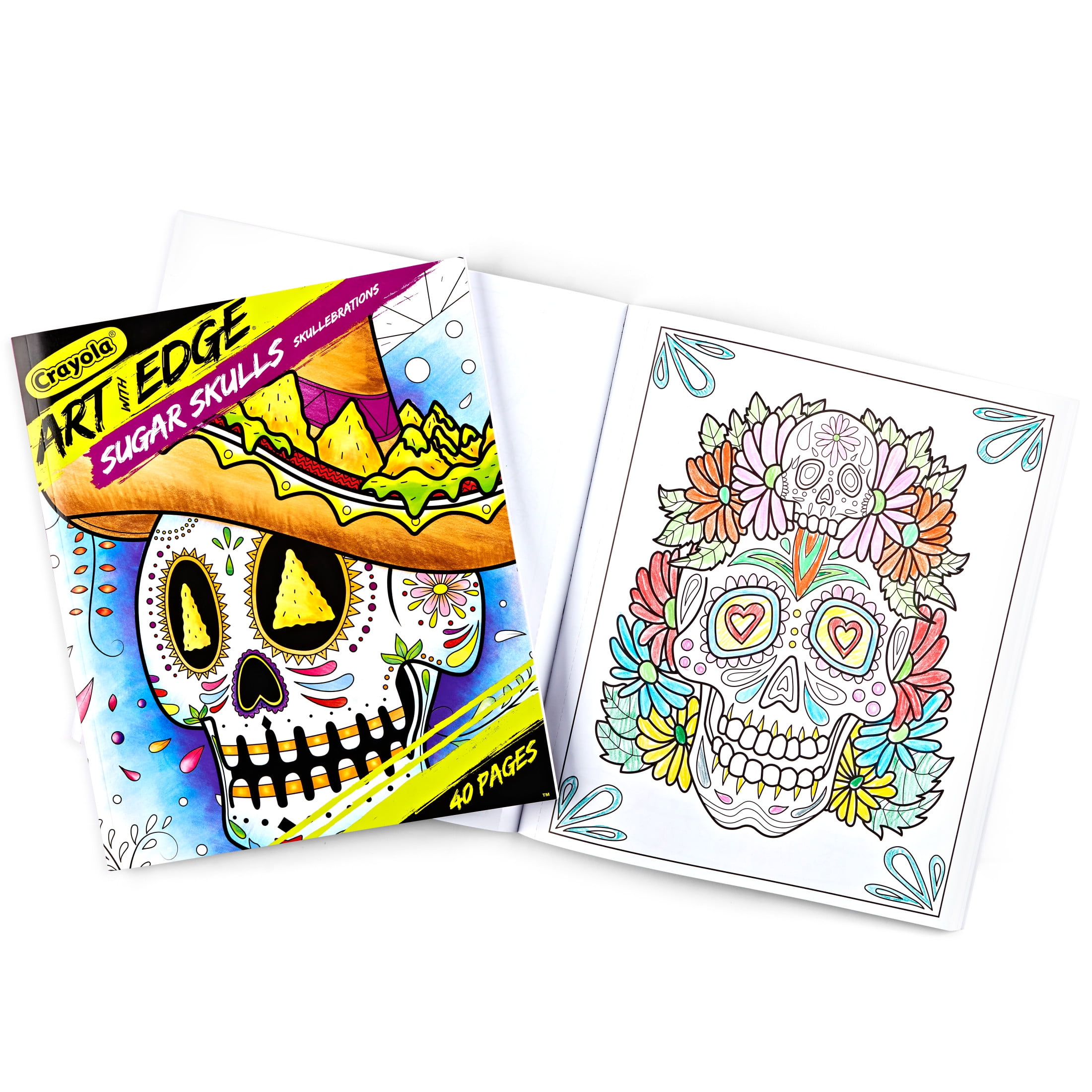 Crayola Art with Edge Sugar Skulls Coloring Books, Teacher Appreciation Gifts, Mothers Day, 40 Pgs, Vol. 3 Child, Unisex