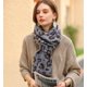 thumbnail image 3 of Bufanda mujer pompón imitación cachemira estampado leopardo bufanda cálida chal azul camel, 3 of 5