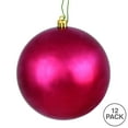 thumbnail image 3 of Vickerman 2.75" Christmas Ornament Ball, Berry Red Shiny Finish, Shatterproof Plastic, UV Resistant, Holiday Christmas Tree Decoration, 12 Pack, 3 of 5