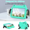 thumbnail image 2 of Kids Friendly Tablet Case for Samsung Galaxy Tab A7 Lite 8.7" 2021(SM-T220/T225/SM-T227), Soft EVA Foam Lightweight Foldable Kickstand Bracket Handle Cartoon Shockproof Protective Cover, Mint, 2 of 9