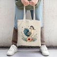 thumbnail image 2 of Whimsical Blue Bird Tote Bag - Cheerful Floral Design with Stars Perfect for Shopping Travel & Parties - Eco-Friendly Canvas Bag, 2 of 4