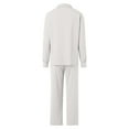 thumbnail image 4 of Womens Fashion Two Piece Suit - Padded V Neck Top & Trousers, Solid Color Casual Outfit for Autumn/Winter, 4 of 6