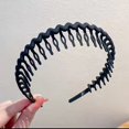 thumbnail image 2 of Hair Clip Frosted Color Headband Women's Non-slip Band Teeth Simple Pressure Headband Face Headband Hair Accessories, 2 of 5