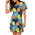 thumbnail image 2 of Gukieu Sunflowers Print Women's Nightgown, A-line Round Neck Short-sleeved Nightgown Pajamas Home Wear Suitable for Home and Outing, 2 of 6