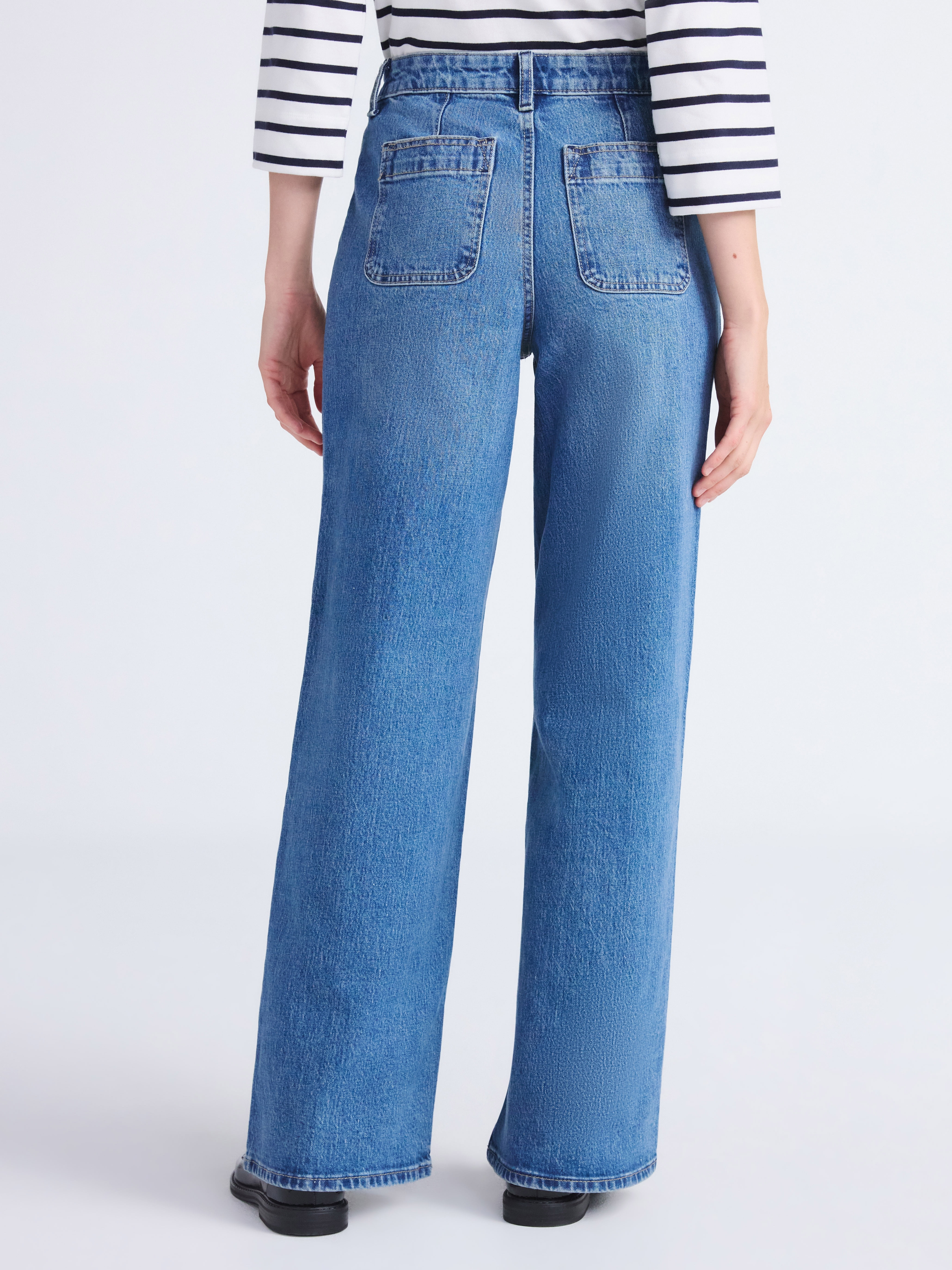 Free Assembly Women's and Women's Plus Wide Leg Jeans with